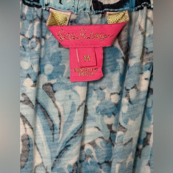 Lilly Pulitzer Clarette Flutter Sleeve Dress Mermazing Blue Sz M Vacation $128 - Picture 9 of 14